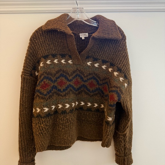 Anthropologie Sweaters - Granola girl patterned sweater sz S